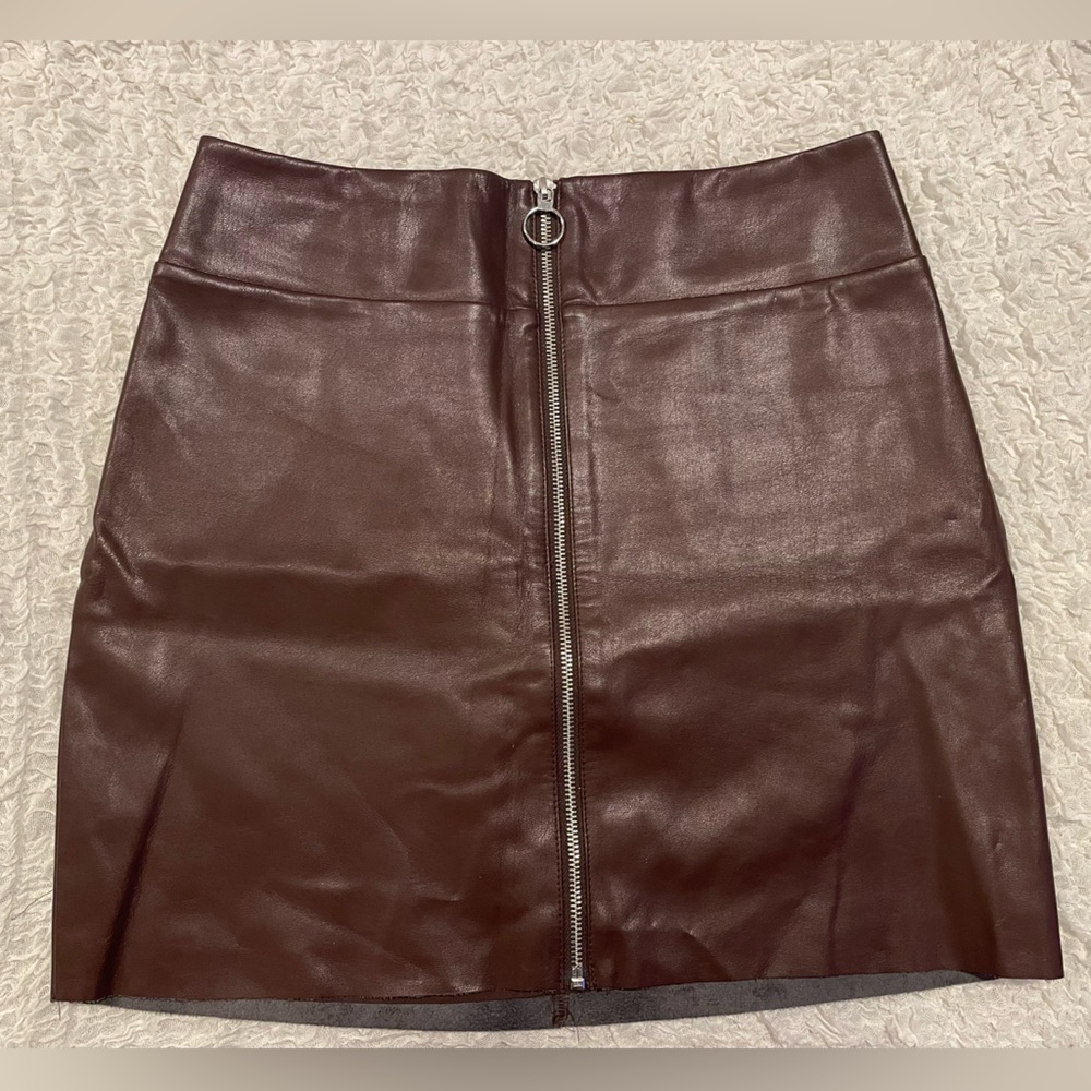 Y2k Brown Faux leather Express skirt size 10